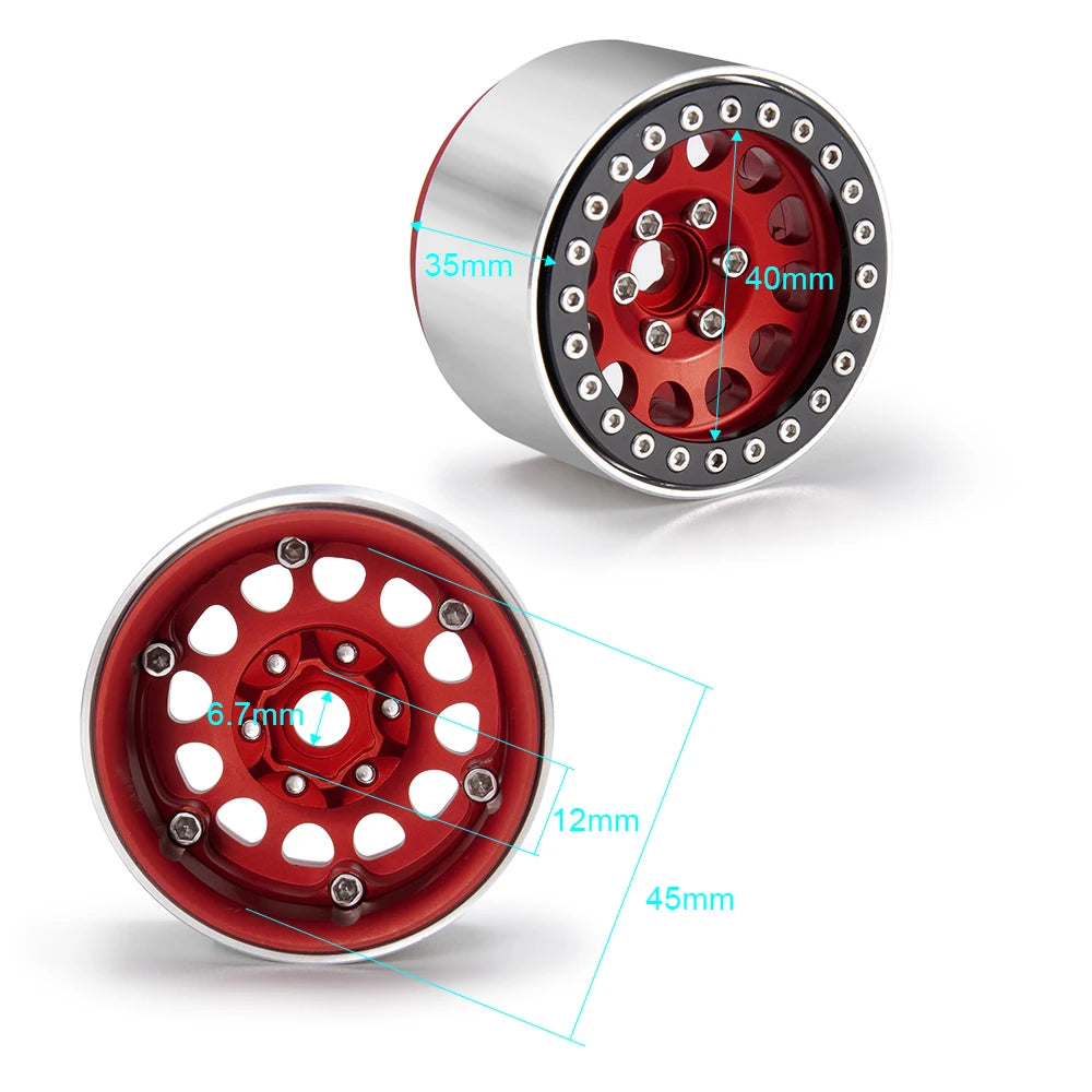 4PCS 1.9" Beadlock Wheels for 1/10 RC Crawler